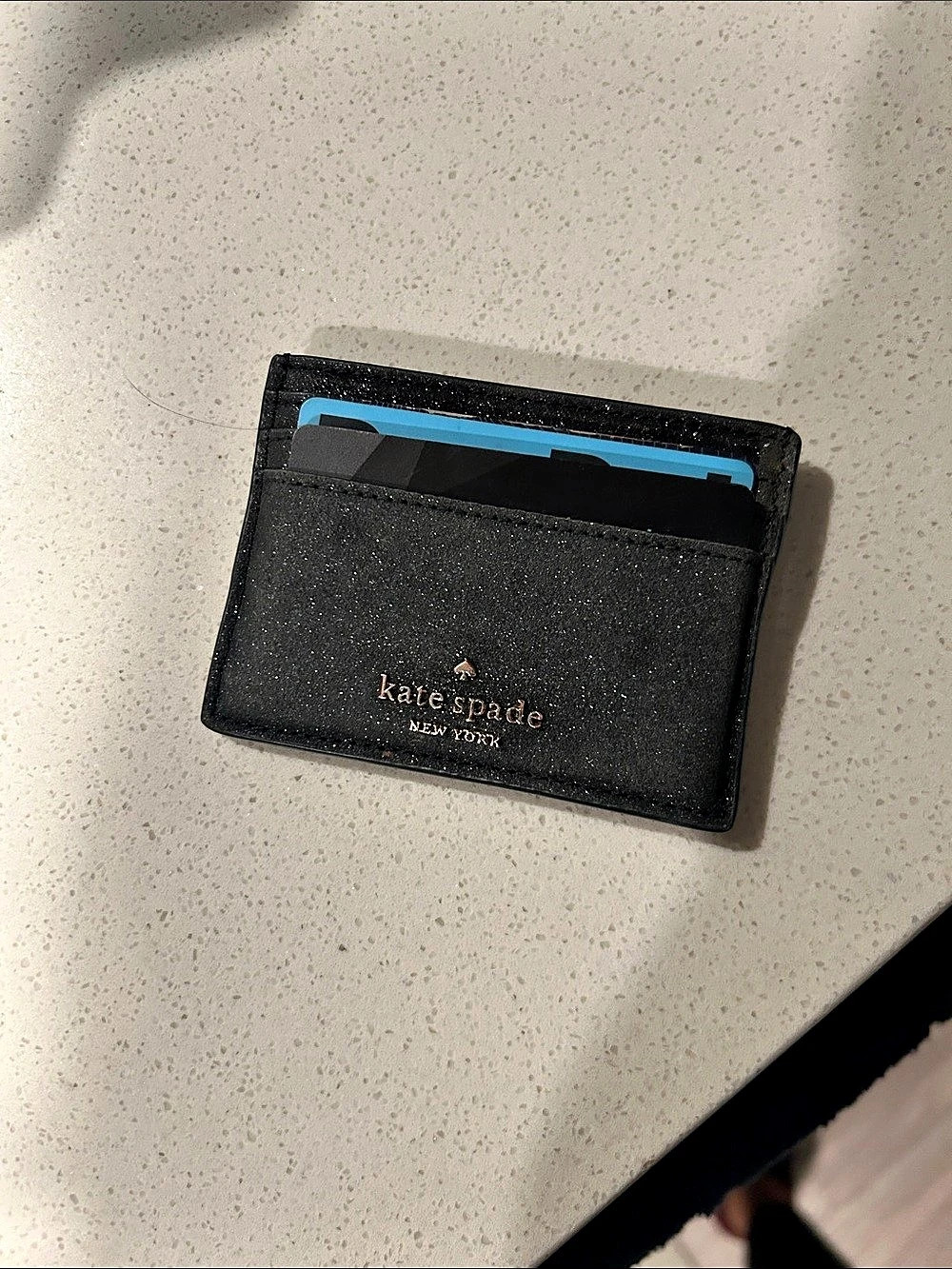 Kate Spade Card Holder in Black glitter excellent condition